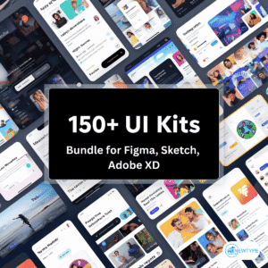 150+ UI Kits Bundle for Figma, Sketch, Adobe XD – Mobile, Website Interface Kit