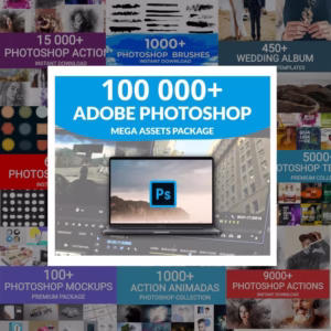 100,000+ Photoshop Premium Assets For Graphic Designers Adobe Mega Package Actions Brushes Mockups Templates Shapes